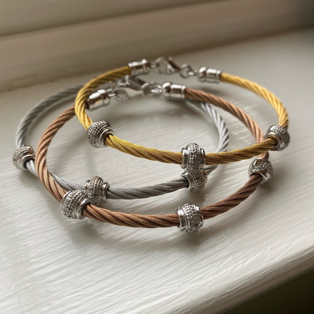 Triple Tone Stackable Bracelets - image 5